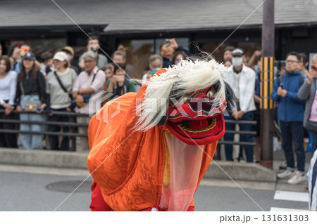 嵯峨祭 還幸祭、道を清める勇壮な獅子舞の演舞。京都 嵯峨祭 還幸祭、道を清める勇壮な獅子舞の演舞。京都 131631303