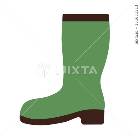 Green rubber boot. Vector illustration. Green rubber boot. Vector illustration. 131631513