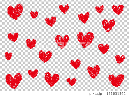 Crayon material random heart pattern background Crayon material random heart pattern background 131631562