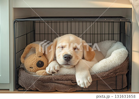 お気に入りのぬいぐるみと眠る子犬の安らぎ時間 お気に入りのぬいぐるみと眠る子犬の安らぎ時間 131631658