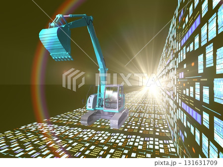 建設 土木 建築 最先端 重機 ICT などの未来を 太陽光とハロとで表現した 3DCGイメージ 建設 土木 建築 最先端 重機 ICT などの未来を 太陽光とハロとで表現した 3DCGイメージ 131631709