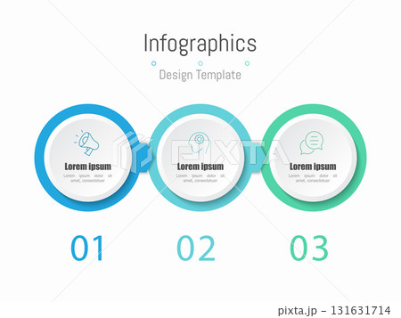 Infographic 3 options design elements for your business data. Vector Illustration. 131631714