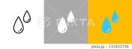 水滴のカラーとモノクロアイコンセット 水滴のカラーとモノクロアイコンセット 131631736