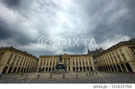 Reims, Marne, Grand-Est, France, August, 28th, 2025, Champagne Area, The Historic Square is set 131631768