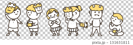 Children lining up to enjoy Setsubun (Color) 131631811