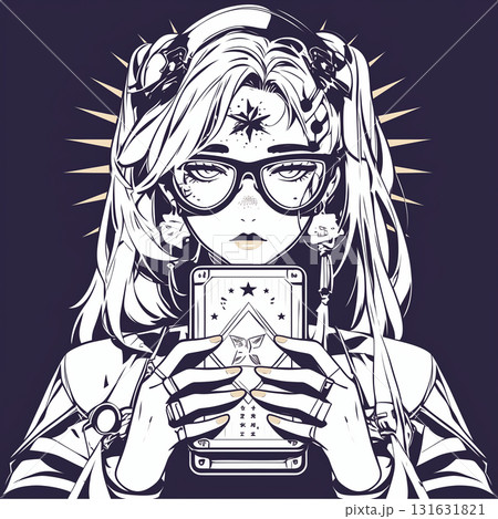 星とカードのスピリチュアル少女 131631821