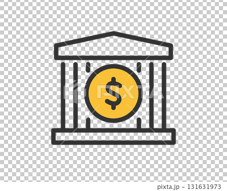 Dollar sign bank icon illustration | Vector Dollar sign bank icon illustration | Vector 131631973