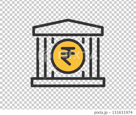 盧比貨幣銀行圖示插圖 | 向量 131631974