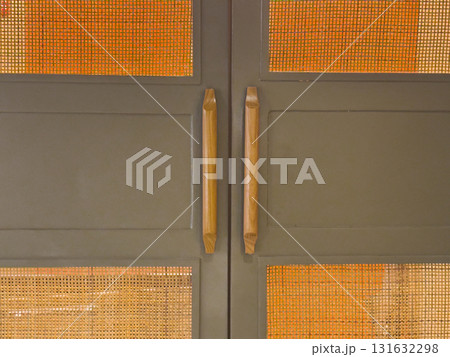 closeup wood handles of wood cabinet closeup wood handles of wood cabinet 131632298