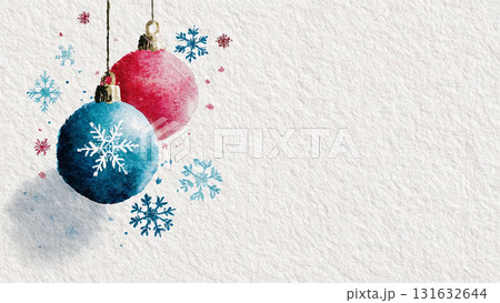 A watercolor design of a Christmas ornament with snowflakes, minimalist and Clean background 131632644