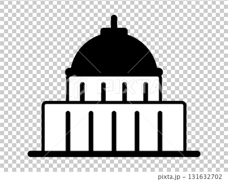 国会議事堂のアイコン モノトーン 国会議事堂のアイコン モノトーン 131632702