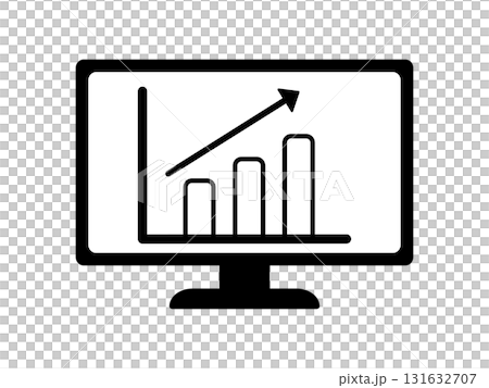Monitor and graph icon monotone Monitor and graph icon monotone 131632707