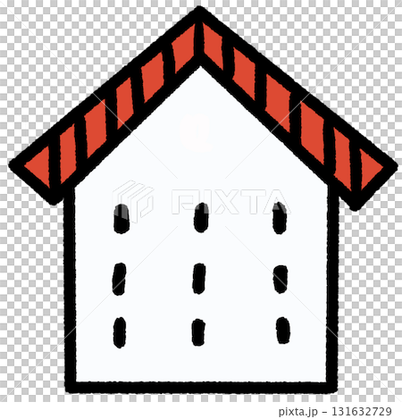 Simple house icon with red roof 131632729