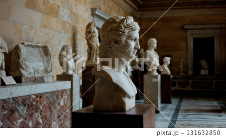 A group of statues in a museum A group of statues in a museum 131632850