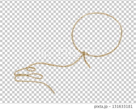 Cowboy lasso hand drawn isolated illustration. Long rope with loop. Horse driver tool. Watercolor drawing 131633181