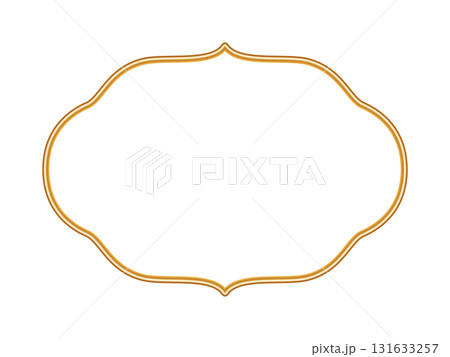 Golden luxury 3d frame. Indian decorative element. Ornamental border in oriental style. Luxury shining vignette, Arabic window. Vector for certificate, stamp, vignette Golden luxury 3d frame. Indian decorative element. Ornamental border in oriental style. Luxury shining vignette, Arabic window. Vector for certificate, stamp, vignette 131633257