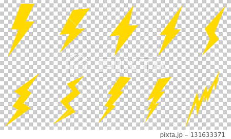 Illustration set of lightning icons, various lightning marks Illustration set of lightning icons, various lightning marks 131633371