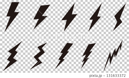 Lightning icon illustration set (black) 131633372