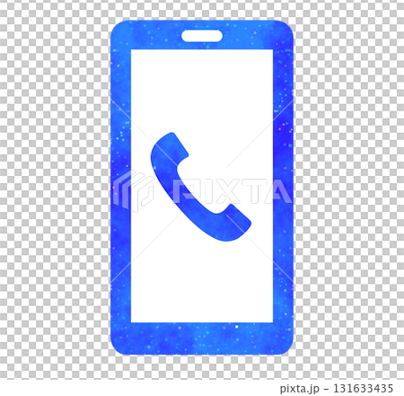 Blue starry sky | Smartphone with phone icon 131633435