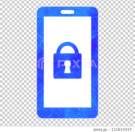 Blue starry sky | Lock symbol and smartphone 131633437