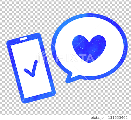 Blue starry sky | Heart symbol and smartphone Blue starry sky | Heart symbol and smartphone 131633462