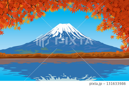 富士山と紅葉 131633986