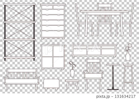 單色線條畫簡約室內套裝 單色線條畫簡約室內套裝 131634217