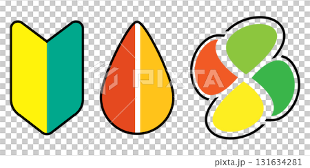 初學者標記、幼葉標記和老年標記的向量插圖集 131634281
