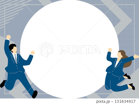 飛び跳ねるビジネスパーソン	 131634917
