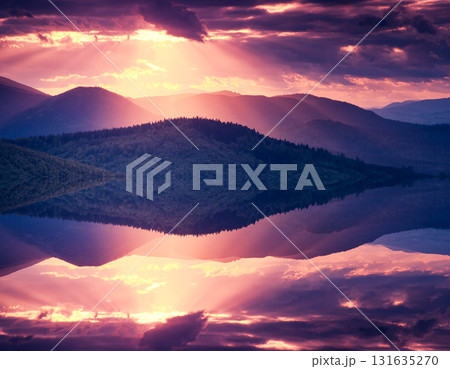 mountains landscape at sunset mountains landscape at sunset 131635270