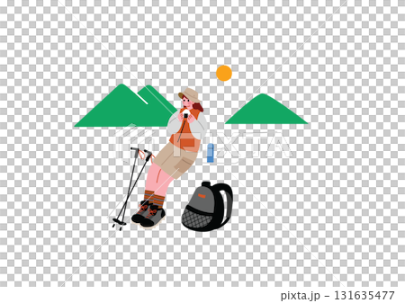 山中吃飯團體的女人 131635477