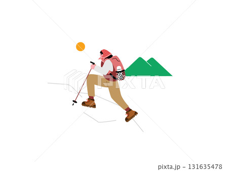 登山を楽しむ女性 登山を楽しむ女性 131635478