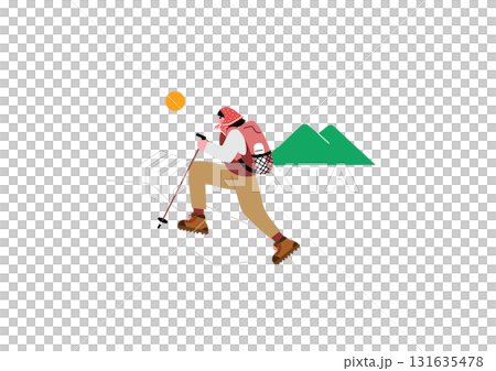 登山を楽しむ女性 登山を楽しむ女性 131635478