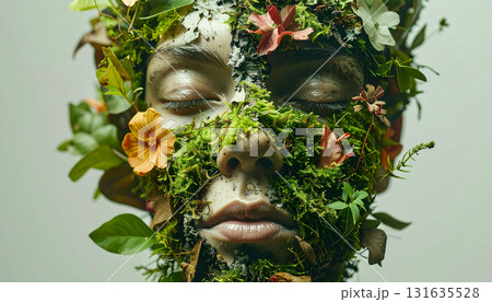 草木を纏う女性（AI生成画像） 131635528