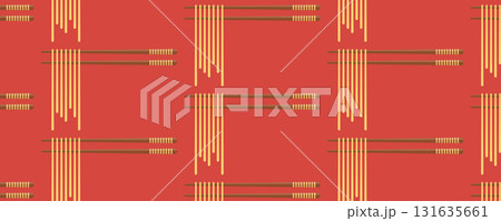 Ramen noodles on chopsticks seamless pattern for Asian and Japanese cuisine. Restaurant design for menus, packaging, branding, and printed materials 131635661