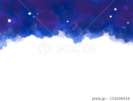 美しい星空の水彩のテクスチャ背景 131636418