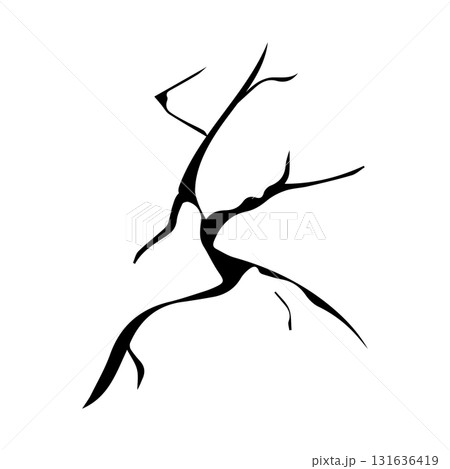 Crack or Fissure on Wall Cartoon Vector Illustration Isolated on White Background 131636419