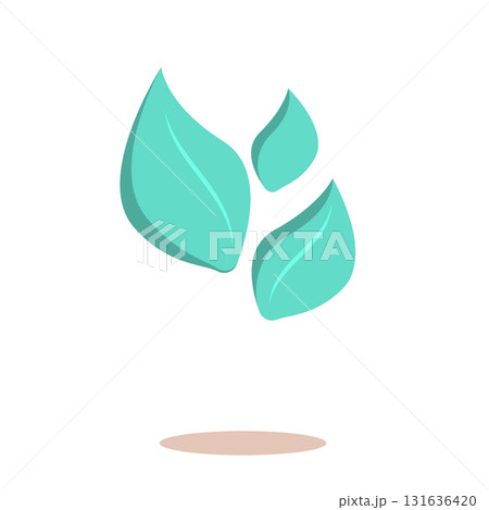 Green Leaves Icon Cartoon Vector Illustration Isolated on White Background Green Leaves Icon Cartoon Vector Illustration Isolated on White Background 131636420