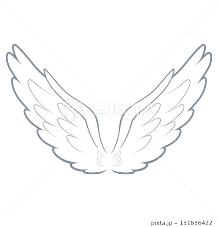 White Wings Icon Cartoon Vector Illustration Isolated on White Background White Wings Icon Cartoon Vector Illustration Isolated on White Background 131636422