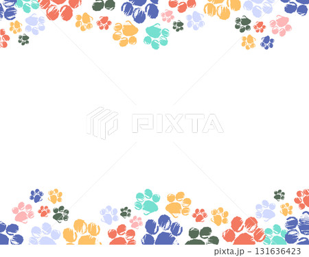 Pet Paw Print Background Cartoon Vector Illustration Isolated on White Background Pet Paw Print Background Cartoon Vector Illustration Isolated on White Background 131636423