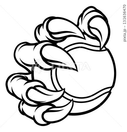 Tennis Ball Claw Cartoon Monster Animal Hand 131636470