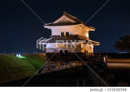 桑名城　ライトアップされた蟠龍櫓 131636598