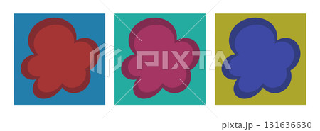 カラフルな抽象的花のベクターアートセット 131636630