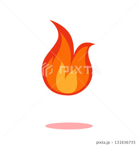 Fire Flame Icon Cartoon Vector Illustration Isolated on White Background 131636735