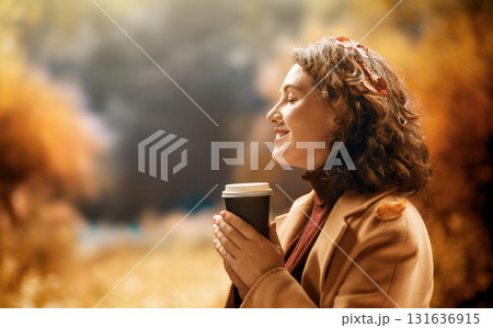 woman on an autumn day woman on an autumn day 131636915