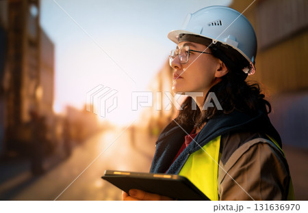 working in container terminal 131636970