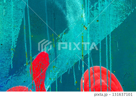 Abstract Blue and Red Paint Drips with Textured Brush Strokes, Acid 90s Design Abstract Blue and Red Paint Drips with Textured Brush Strokes, Acid 90s Design 131637101