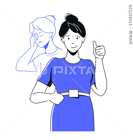 Headache Relief Progress - colorful flat design illustration Headache Relief Progress - colorful flat design illustration 131637224
