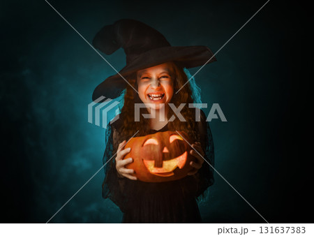 Girl is celebrating Halloween Girl is celebrating Halloween 131637383
