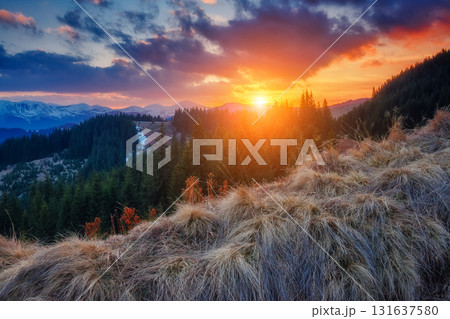 sunset in the mountains sunset in the mountains 131637580